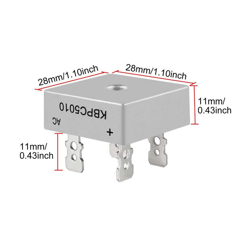 8PCS Bridge Rectifier Diode KBPC5010 1000V 50A AC to DC