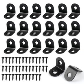 Angle L Brackets for Wood, 20 Pcs Corner Right Angle 90 Degree Brackets for Wood Furniture 20mm Small L Shaped Bracket Corner Brace with Screws