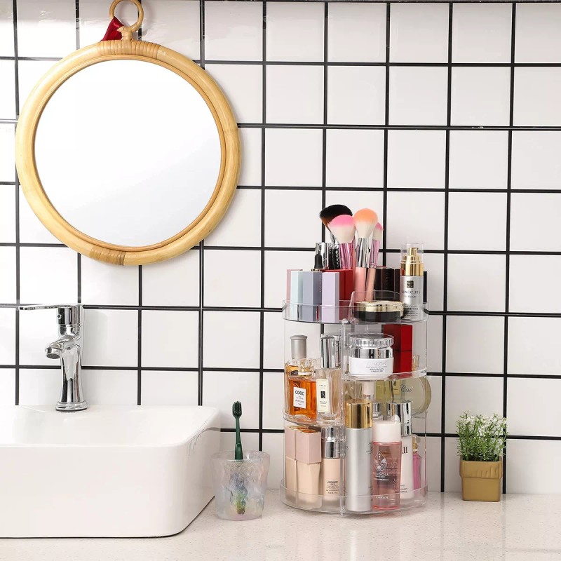 GYBOOM Organizador De Maquillaje Ajustable Transparente Que Gira 36