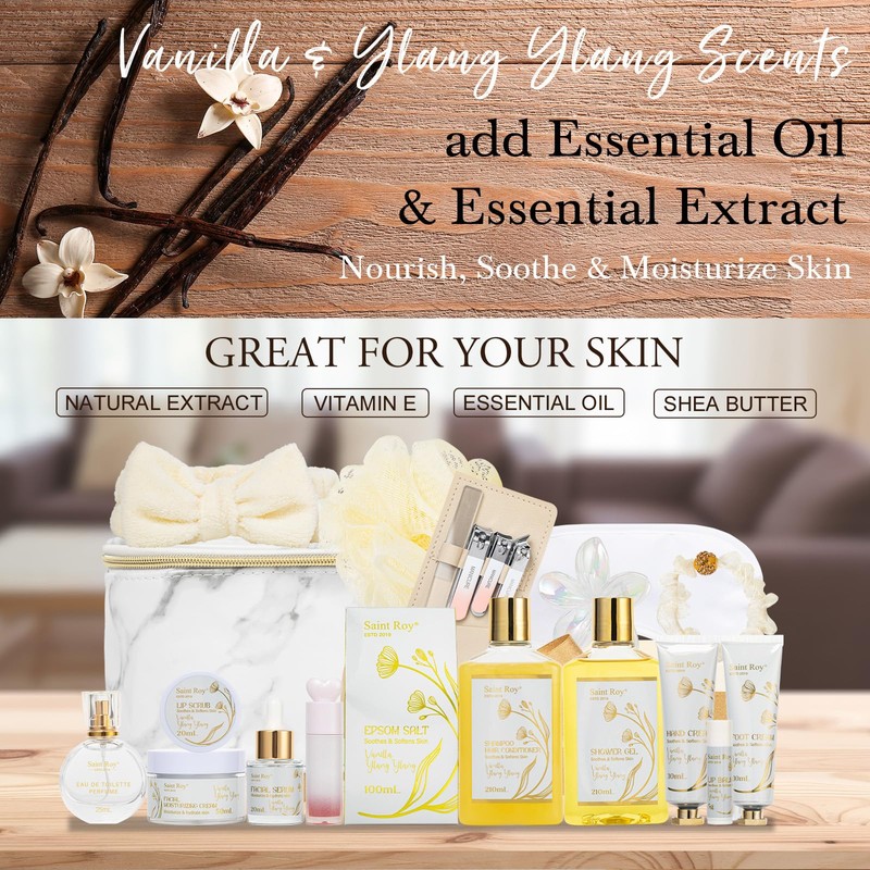 26 Pcs Spa Bath and Body Gift Basket, Vanilla YLANG