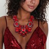 Flyonce Women's Stunning Crystal Costume Statement Chunky Necklace for Prom