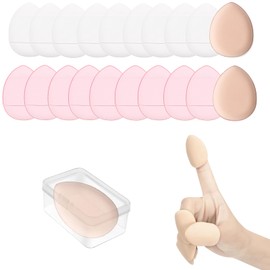 YOYOSOFT Cushion Funde Puff Mini Puff Makeup Disposable Foundation Sponge [Drop Shape, 20 Pieces] Cosmetic Puff Makeup Sponge, High Density, Rubber Free, Makeup Supplies, Finger Puff with Water and No