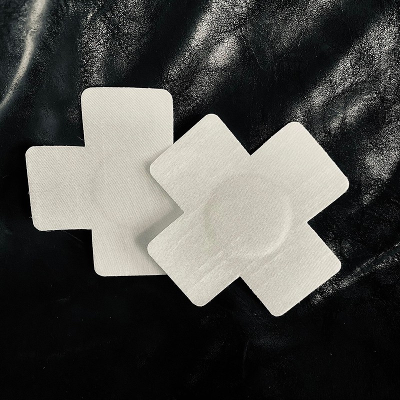 White Satin Cross Nipple Pasties