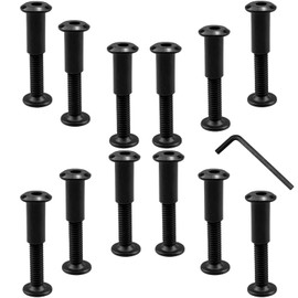 milaosk Pack of 12 Sleeve Screws M6, Sleeve Nut M6 x 35 mm Furniture Screws Connection Screws Hex Socket Screw with Sleeve Screw Posts and 1 m4 Hex Key for Furniture, Kitchen Cabinets
