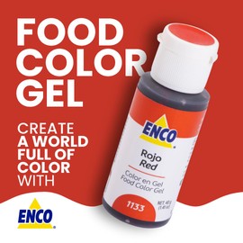 ENCO Food Coloring Gel Red 1.41 oz (40g) Concentrated, Vegan