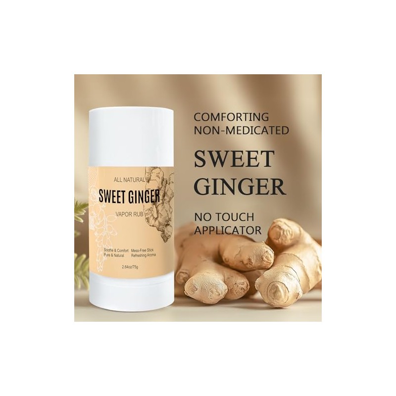 Sweet Ginger Vapor Rub Stick – All-Natural Ginger, Peppermint &