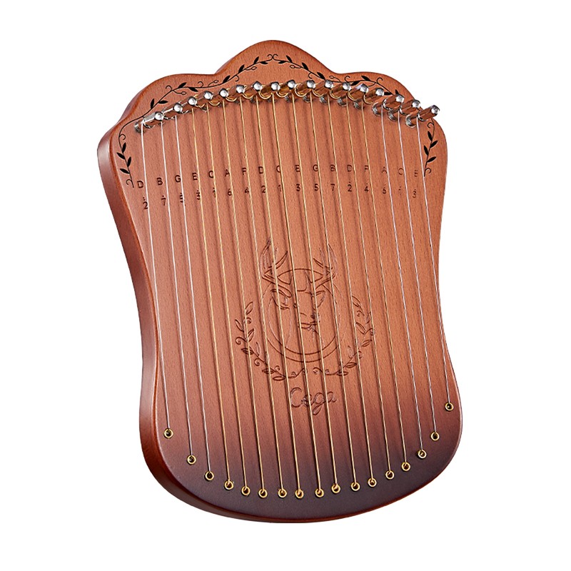 17 String Lyre Harp Portable Solid Beech Wood Harp String