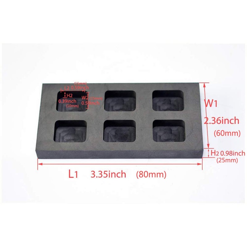 LLF Graphite Ingotform Gold Melting Casting Refining also Silver