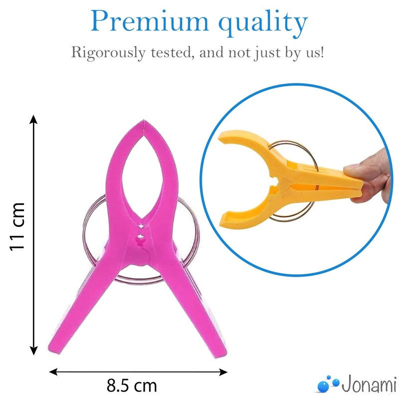 8 x beach towel clips, large towel clips for sun