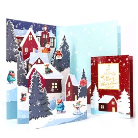 MUNILAIL Christmas Advent Calendar, Pop up Christmas Night Advent Calendar with Greeting Cards Christmas Countdown Calendar for Kids Adults Gifts Pop up Xmas Advent Calendar