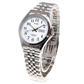 Seiko AQGK472 Men's Wristwatch, Alba, Standard Quartz, Silver, Silver, Bracelet Type