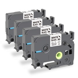 PROFICETIK TZe-231 Compatible with Brother P-touch Tapes, 12 mm, White Label Tape Compatible with P Touch Tapes as Replacement for Brother Labelling Device PT-H100R PT-H107B H100lb PT-1000 PT-1010
