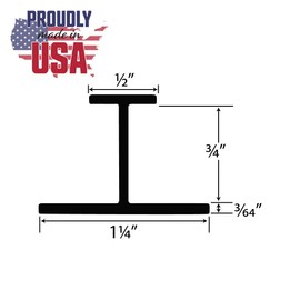 Outwater Plastic H Channel Fits Material 3/4 Inch Thick Black Styrene Divider Moulding 8 Foot Length Pro Pack (Pack of 5, 40 Feet Total)