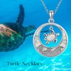 ONEFINITY Turtle Necklace S925 Sterling Silver Opal Turtle Pendant Necklace