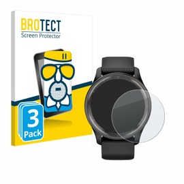 BROTECT Anti-Glare Protective Glass for Garmin Vivomove Trend (Pack of 3) Protective Film Tempered Glass Matt [Extremely Scratch-Resistant 9H, Anti-Reflection]