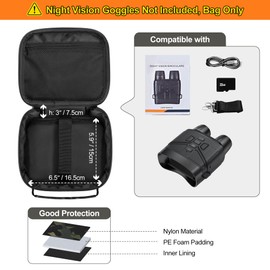 CURMIO Night Vision Goggles Carrying Case, Portable Storage Bag for Night Vision Binoculars, Data Cables, SD Card and Neck Strap, Camouflage (Bag Only)