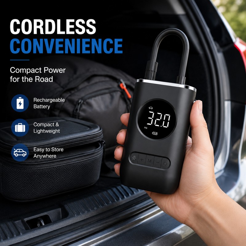 Portable Tire Inflator for Cars & Bikes – 150 PSI