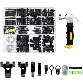 ZAselect 331Pcs Picture Hanging Kit, Picture Hangers, Heavy Duty Frame Hooks Assortment with Picture Wire, D Rings, Hardware Nails, Eye Hooks, Black Heavy Duty Frame Hooks for Frames Mounting