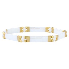 KELITCH Women's Tila Beads Bracelets Colourful Friendship Stackable Stretch Bracelets, Tila