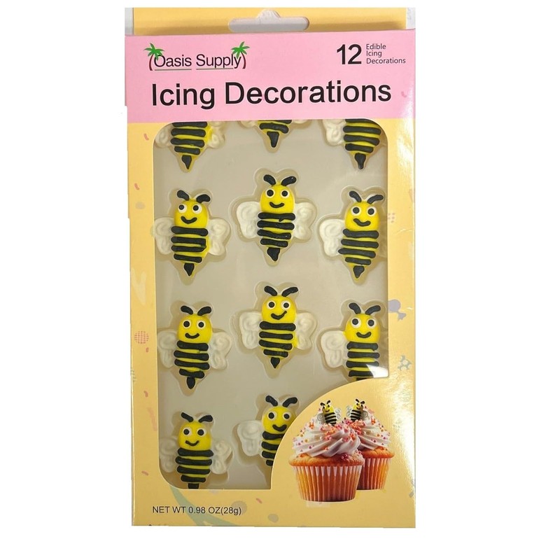 Edible Bee Decorations for Cakes & Desserts 48 Count