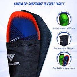 Vizari Aptos Slip-in Soccer Shin Guard with Compression Sleeve for Kids with Better Cushion Support | Lightweight & Protective Boys Soccer Shin Pads for Secure & Comfortable fit Without Pocket