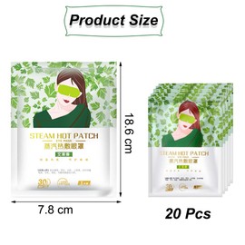 Pack of 20 Warming Eye Masks, Steam Eye Mask, Warm Eye Compress, Wormwood Eye Mask, Helps with Dry, Swollen Eyes and Dark Circles, Eye Care