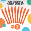 Exquisite Orange Plastic Knives 50 Pcs Orange Knives Disposable Utensils