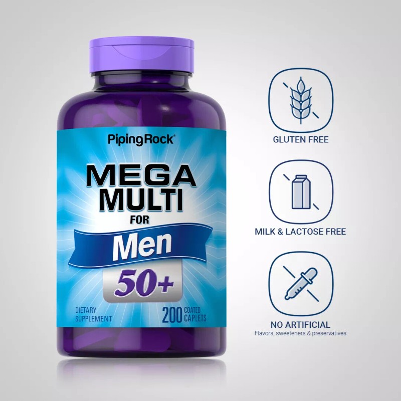 Piping Rock Multivitamin Men Over 50 | 200 Caplets |