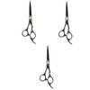 Outanaya 3pcs Professional Hairdressing Scissor Durable Black Cutting Tool for