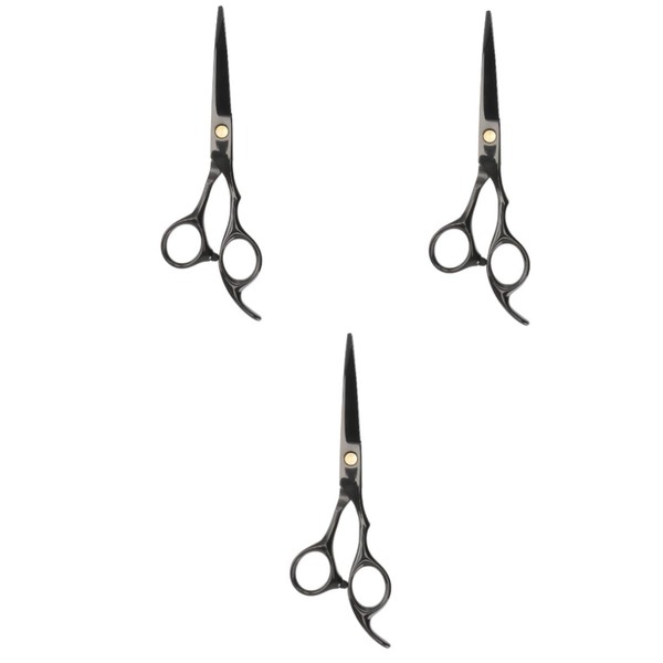 Outanaya 3pcs Professional Hairdressing Scissor Durable Black Cutting Tool for