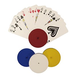 4 Piece Round Card Holders in Red, White, Yellow & Blue, Multi