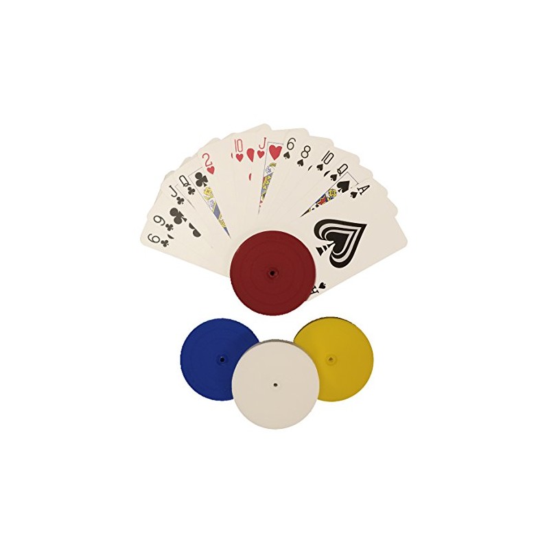 4 Piece Round Card Holders in Red, White, Yellow &