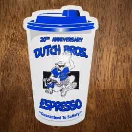 DUTCH Bros STICKER Decal ESPRESSO Cup ANNIVERSARY COFFEE Rare HTF DB Old DESIGN