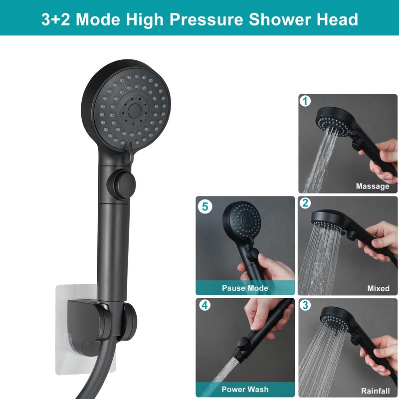 GwernKB RV Shower Head with Hose,5-mode High Pressure Shower Head