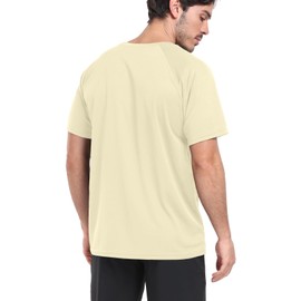 HovSiyla 5 Pack Running Shirts Men Sport Tops Dry Fit Gym Wicking Athletic T Shirts Breathable Cool Workout Shirts Black White Purple Almond Haze-Blue Large