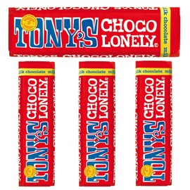 Tony's Chocolonely Schokoladenriegel, klein, Fairtrade, 4 Stück (Milchschokolade)