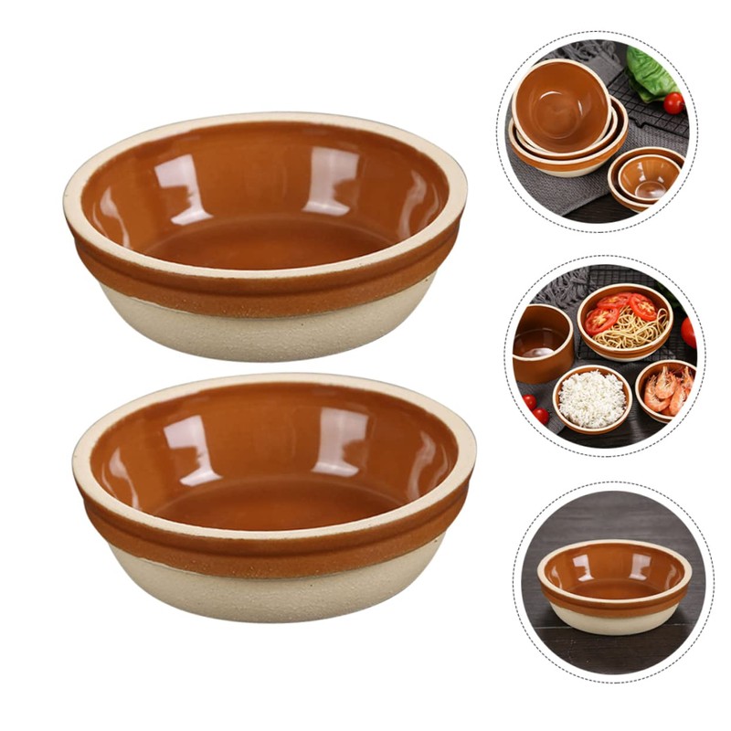 iplusmile 2Pcs Ceramic Steaming Bowls Practical Kitchen Tableware for Soup