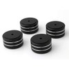 Monosaudio 4pcs 40x20mm Speaker Spikes Adhesive Bumper Feet Isolation Stands with Non-Slip Rubber Rings for Speakers, Subwoofers, Home Theater, Turntable DAC Feet Pad (Black Colour)