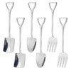 6 Pcs Silver Mini Shovel Spoons and Fork Set, 304