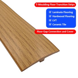 ZEYUE Flexible PVC T-Molding Transition Strips for Hard Wood Floor,Laminate,Tile,LVP. Vinyl Flooring Edging Trim 39.4" L × 1.97" W,Wood Grain B