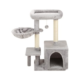 MIAO PAW 15Cat Tree Tower Condo Sisal Post Scratching Furniture Activity Center Play House Cat Bed Grey