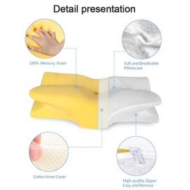 Chrissy Cervical Memory Foam Pillow For Neck and Shoulder Side, Back And Stomach sleepers.