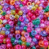Amaney 500 Pieces Glitter Pony Beads 6x9mm Mixed Colors Transparent