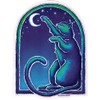 Dye the Sky Moon Cat - Window Sticker/Decal (4.5" X