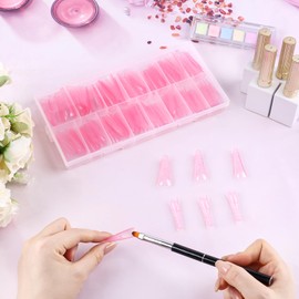 BOMOQING 150Pcs Nail Forms for Poly Nail Gel Full Cover Dual Nail Forms Set Slip Solution for Acrylic Nails,