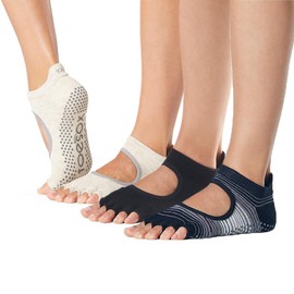 toesox Women's Bellarina Half Toe Grip Socks, Multi Pack - Non-Slip Pilates Socks, Yoga Socks with Grips, Barre Socks, Dance Socks