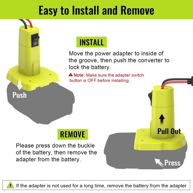 1 Pack Power Wheel Adapter Compatible with Ryobi 18V Battery,