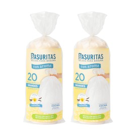 Basuritas | 40 Bolsas De Basura Con Aroma Basuritas, 61x76 cm, Pack 2x20