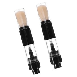 FOMIYES 2pcs Refillable Powder Brush Reusable Travel Applicator with Brush Refillable Loose Powder Bottle Jar Retractable Pressed Powder Brush Tint Teak Makeup