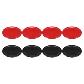 PATIKIL Air Hockey Pucks 2.5 Inch, 8Pcs Air Hockey Heavy Replacement Pucks for Game Tables Equipment Accessories, Red & Black
